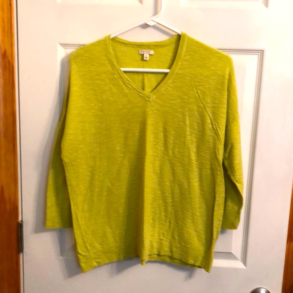 Sonoma, Large, lime green 3/4 sleeve sweater